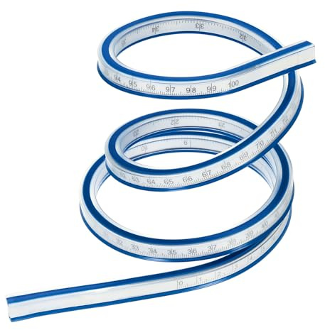 QUARKZMAN 40 Zoll 100cm Flexible Kurvenlineal Kann zum Zeichnen, Blau | Nähen und Ingenieurwesen Gebogen Werden
