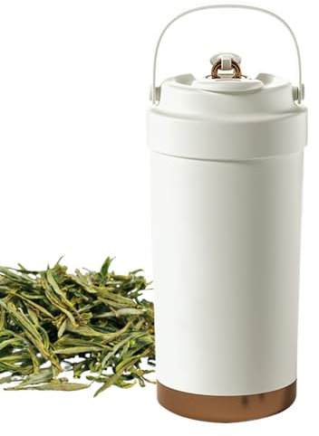 Ceramic Coffee Tumbler, Ceramic Mug with Lid, 500ml Leakproof Water Bottle, Ergonomic Grip Handle, Multi-Purpose Drinks Cup, Ideal for Camping, Travel, Outdoor Use