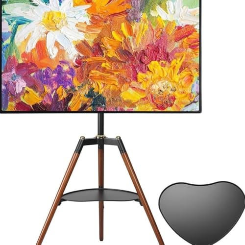 Monitor Mount Desk, 32-65 inch LCD TV Floor Support Universal Simple Standing Hanger Living Room Bedroom Art Gallery, Stable and Adjustable