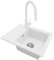 PRIMAGRAN Fregadero Granito Blanco 55x44cm, Cocina 1 Seno + Grifo 40x20cm + Sifón, Sobre encimera al mueble 45cm - Copenhague Easy