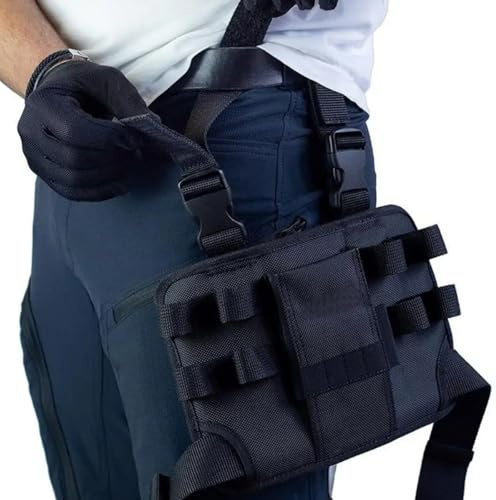 Topershow Werkzeugtasche Gürtel, Werkzeuggürtel mit Beuteltaschen für Herren, Werkzeug Gürteltasche Arbeit Schwarzer Verstellbarer für Elektriker, Schreiner, Bauarbeiter, Einzelhandel