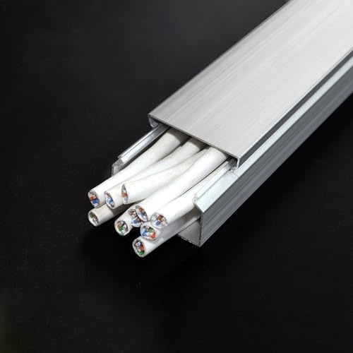 kabelkanal Dekorative, Unsichtbare Kabelrinne Aus Silberfarbenem Metall, Kabelkanal Für Schulen, Öffentliche Einrichtungen Und Außenbereiche(L W H 150CM x 4CM x 2.5CM)