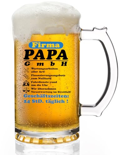 Joymaking Bierglas Papa Geschenk Vatertag Geburtstag, Nichts für Papa Geschenk, Bierglas 0,5L