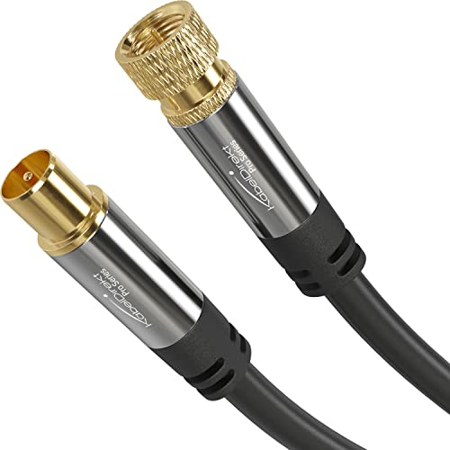 KabelDirekt – 3m Cable TV SAT (75 Ohm, HDTV, conector F a conector coaxial, cable coaxial soporta HDTV, DVB-T2, DVB-C, DVB-S, TV y Radio) PRO Series
