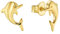 Amor Ohrstecker Damen Ohrschmuck, 1 cm, Gold, Delphin, Kommt in Schmuck Geschenk Box, 9979356