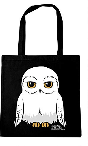 Logoshirt® Harry Potter I Eule I Hedwig I Baumwolltasche I schwarz I Lizenziertes Originaldesign