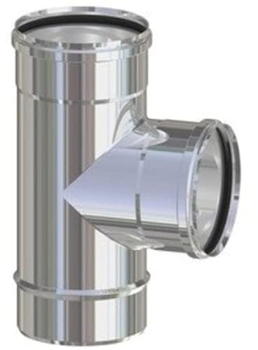 Canna Fumaria Tubo Raccordo A T-ee 90° Inox Aisi304 Fumi 80mm Stufa Pellet