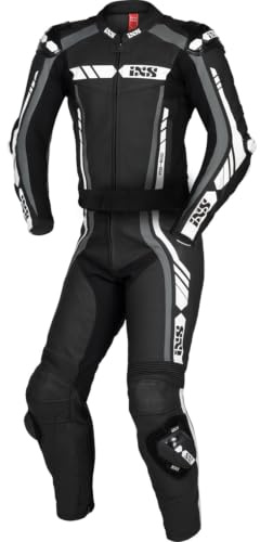 IXS Sport RS-800 1.0 2-Teiler Motorrad Lederkombi, schwarz/grau/weiß, Short 275