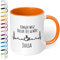 Personalisierte Büro Tasse Finger weg Dieser TEE gehört Wunschname - lustige Tasse für Teeliebhaber - individuelles Geschenk - Geschenkidee zu Weihnachten, Geburtstag, Namenstag - innen Orange