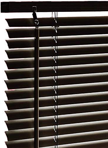 Funky Gadgets PVC Custom Made to Measure Blinds Window Venetian Blinds Easy Fit Curtains Trimmable Window blinds Child Safe Home Office 25mm Slats (Black - W90cm x L150cm)