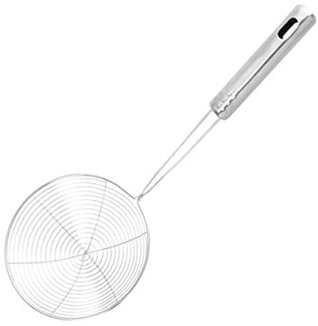 Spinnennetz Sieb Skimmer Edelstahl Skimmer Schöpflöffel Draht Skimmer Löffel mit Griff zum Braten von Lebensmitteln Pasta Nudel Größe