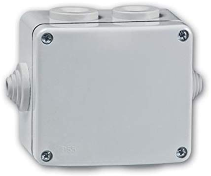 ALING-CONEL Aufputz Verteilerbox mit sechs Eingängen 80x70 / IP55 500V (Metallausführung) Grau