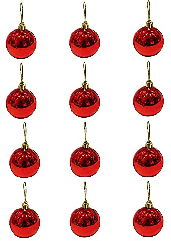CO BN 12Pcs Weihnachtskugeln Dekor Stücke Weihnachtskugeln Set für Feiertags-Weihnachtsbaumschmuck, Rot