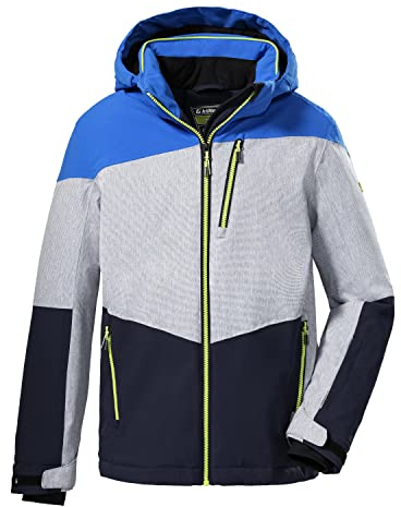 Killtec Jungen Ksw 161 Bys Jckt Skijacke Funktionsjacke mit Kapuze und Schneefang, graumelange, 140 EU