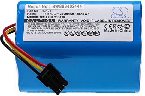 vhbw Batería Compatible con TCL S15, S16, S18 aspiradora, Robot Limpieza (2600 mAh, 14,8 V, Li-Ion)