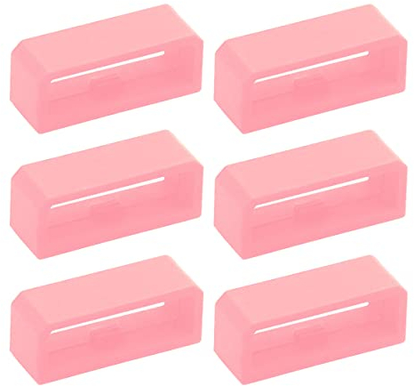 Jagowa 6 Pcs Watch Strap Holder Loop, 20mm 22mm Silicone Strap Holder Fastener Ring Parts for Smart Watch Band Replacement (Pink)