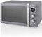 Swan Retro SM22030GRNEU Micro-ondes Numérique 20L, 5 Niveaux de Puissance, Fonction Décongélation, Minuterie 60 Minutes, Porte à Effet Miroir, Plateau Tournant 27cm, Design Vintage, Gris, 800W
