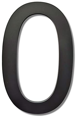 Ywonoby Numéro de maison extérieur, 200mm grand numéro de maison extérieure flottant 3D moderne - résistant aux intempéries et facile à installer - en acrylique de haute qualité, numéro noir mat (0)