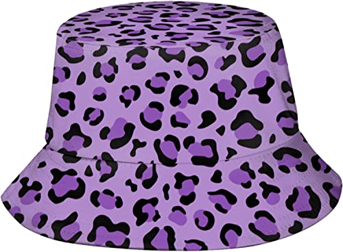 321 Fischerhut Lila Leopard Unisex Anglerhut Mode Sonnenhut Persönlichkeit Damen Fischerhüte Für Wandern Reisen Outdoor