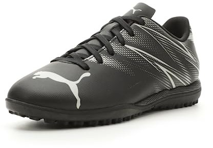 PUMA Unisex-Child Attacanto Turf Training Soccer Cleats Sneaker, Black-Silver Mist, 3 Big Kid