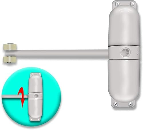 White Door Closer Automatic Safety Spring Door Closer Self Closing Door Hinges Adjustable Door Slower Closer No Slam Home Security Door Stopper to Self Closing Doors and Convert Hinged Doors