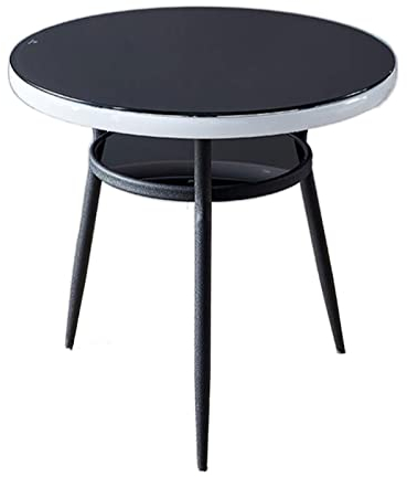 GRFIT Kaffeetisch Runder Esstisch mit Aufbewahrungsregal, moderner runder Esstisch, Freizeit-Couchtisch, Besprechungstisch for kleine Unternehmen, einfache Montage Beistelltisch