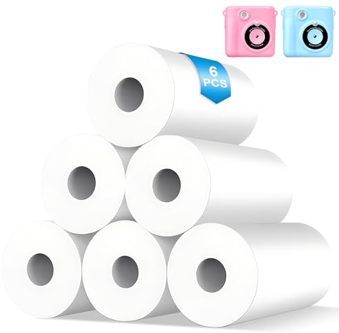 Lot de 6 rouleaux de papier d'impression thermique pour appareil photo instantané pour enfant