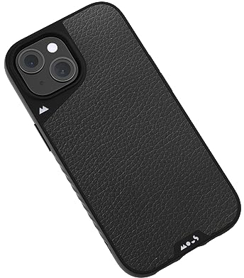 Mous for iPhone 15 Case MagSafe Compatible - Limitless 5.0 - Black Leather - Protective iPhone 15 Case - Shockproof Phone Cover