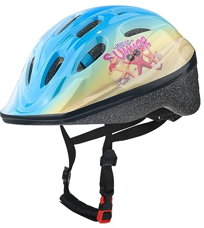 LEPESFON Unisex Baby PVC Kinder-Fahrradhelm, Blauer Seestern, 48-54CM