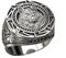 MAGIIE Herren Ringe aus Edelstahl, Viking Wikinger Wolfskopf Siegelring, Silber, Größe 60-70