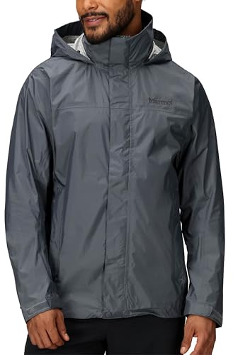 MARMOT Men's PreCip Eco Lightweight & Waterproof Rain Jacket, Steel Onyx - Latest Collection, Medium