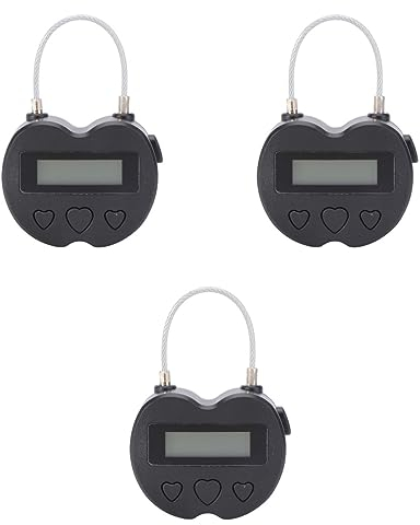 Hemobllo 3 Stk Elektronische Schlösser Ziffern Sperren Zeitsperre Elektronisches Zeitschloss Zeit Vorhängeschloss Ziffern-timer-sperre Lcd-display Zeitschloss Anzahl Plastik