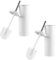 Beldray COMBO-9036 Set – 2 Pack Bathroom Toilet Bowl Brush with Stiff Bristles, Hygienic Holder with Lid Design, Deep Clean, Slim for Easy Storage, White, One Size