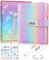 JIALILI Rainbow Diary with Lock for Girls, Lock Diary for Girls Age 8-12, Birthday Gifts for 9 10 11 12 Year Old Girls, Password Locked Journals for Teen Girls