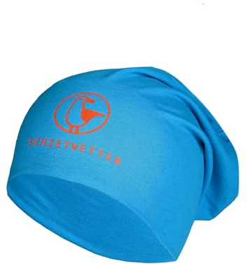 SCHIETWETTER Leichte Beanie Mütze Möwe, Übergangsmütze, dünne Kopfbedeckung, Logo-Print, stretch, warm, einfarbig
