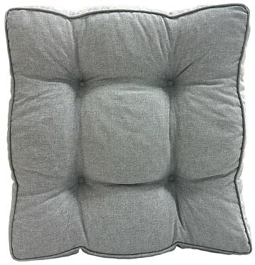 Pillows24 - Loungemöbel Kissen | Quadratische Sitzkissen 70x70 für Outdoor | Auflagen, Kissen & Polster für Gartenmöbel, Rattanmöbel, Lounge & Sessel | Made in EU | Hellgrau