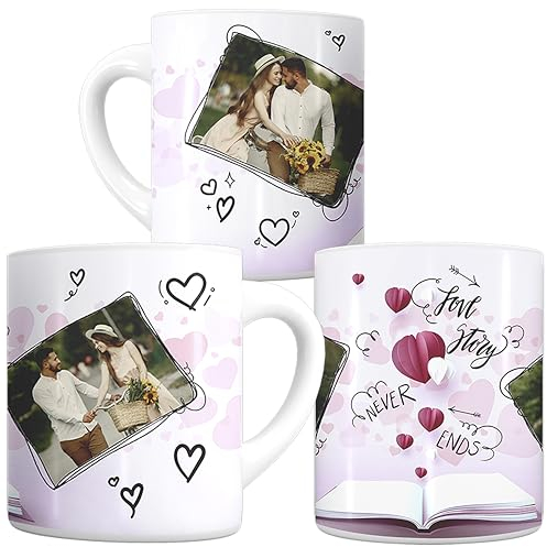 lepni.me Taza Personalizada con Su Propio Nombre, Foto Texto o Inicial | Taza de Cerámica para Café té Regalo de Cumpleaños con Corazón