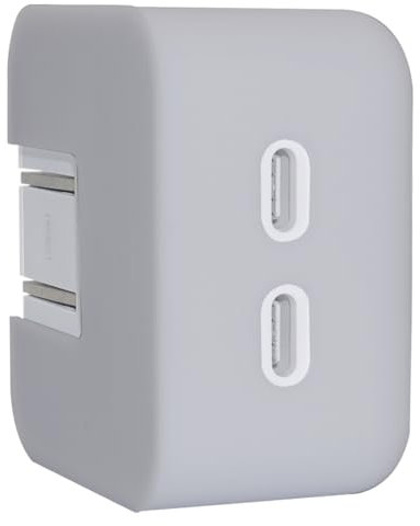 LCMOCICO 35 W Dual USB-C Port Power Adapter Sleeve Cover Soft Liquid Silicone Charger Case for MacBook Air 13.6 38.9 cm M3 M2 2024 2023 Model A2681 A3113 / A2941 A3114, Gray