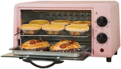 GFXYQPDNV Mini Forno A 12 Litri, Forno A Convezione Multifunzione, Porta in Vetro Temperato, Riscaldamento Rapido E Risparmio di Spazio, Timer 600 W E 60 Minuti (Colore: Rosa)