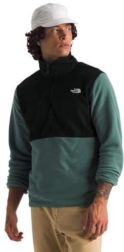 THE NORTH FACE Pile da uomo Glacier 1/2 zip, verde anatra/nero TNF, M