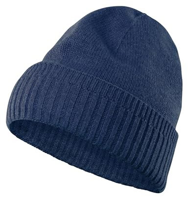 FALKE Unisex Beanie-Mütze Basic Fancy Lambswool U Be Wolle schnelltrocknend warm 1 Stück, Blau Midnight 6098, ONESIZE