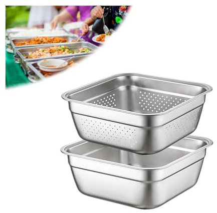 NJDQFA Zubehör Für Dampfgarer Dampfbacköfen,Edelstahl Restaurantbedarf Wiederverwendbar Dampf Hotel Wasserpfanne,Gastronormbehälter,Combination,26cm