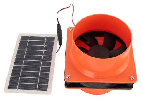 Asixxsix Ventilador de Escape con Energía Solar, Kit de Ventilador de Ventilación con Panel Solar de 5 V, 10 W, Kit de Ventilador con Panel Solar, Ventilador de Ventilación para
