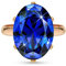 Linawe Saphier Blau Moissanite Diamant Ringe Frauen, Rosegold Schmuck Fingerring Damen, Statement Damenringe Blauer Stein Modeschmuck Jewelry