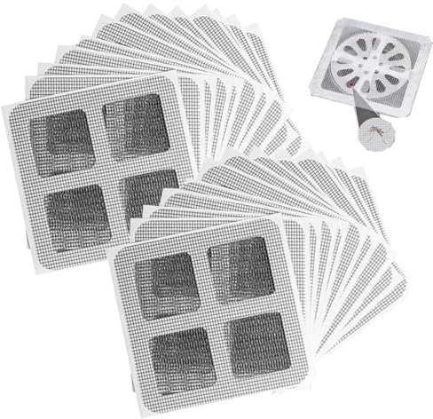 Floor Drain Sticker for shower drain cover, 100PCS Disposable Shower Drain Hair Catcher, Waterproof Adhesive Shower Hair Catchers Mesh Sticker for Kitchen,Bathroom,Bathtub,Laundry (100)