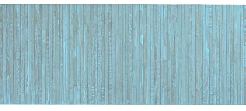 Alfombra Cocina Lavable Antideslizante Bambú Natural | Alfombras de Cocina Moderna y Ecológica | Alfombrilla para Pasillo Larga | Superficie Higiénica y Estilo Contemporáneo - 50X200 cm - Azul Anís