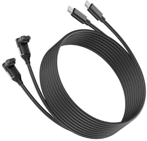 2 Pezzi USB C Cavo Caricatore per Garmin Fenix 8 7 7S 7X 6 6S 6X Pro 5 5S, Forerunner 55 255 265 945 965, Vivoactive 5 4 3, Instinct 2, Approach S10 S40 S60, Vivomove 3 3S, Venu 3 2 Sq, Black+Black