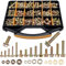 820pcs Metric Flange Bolt Assortment, Hex Bolts and Nuts Kit, M6 M8 M10 M12 (16mm to 50mm) Flange Hex Bolts and Nuts Washers Kit, Yellow Zinc, 16 Sizes