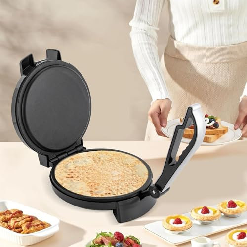 Mcamgiczin Tortilla Maker Electric Acero Inoxidable Tortilla Maker con regulación de Temperatura Ajustable Tortilla Prensa para Hacer Tortilla casera Tortilla Tacos Pan Crepes,220v-2000W