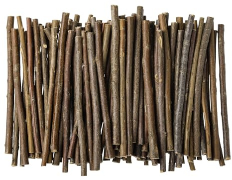 LAZACA 120 Stück Holzstäbchen zum Basteln Zweige Handwerk 10CM Log Sticks Natürliche Baumrinde Rustikale Wohnkultur DIY 0.3-0.5cm